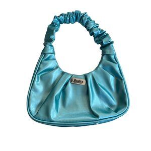 Justice Blue Satin Scrunch Handle Shoulder Bag